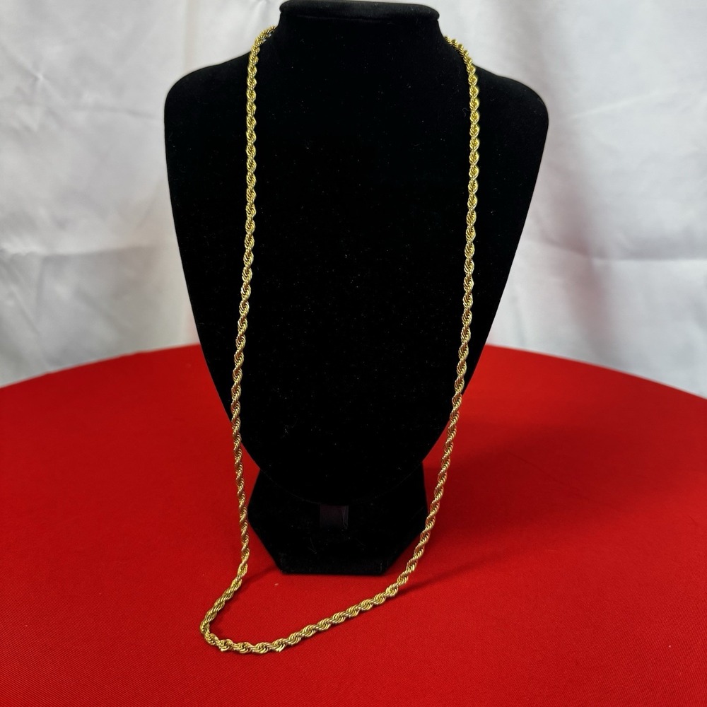 Vintage Gold Tone Rope Chain 14-15"